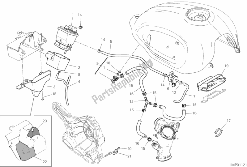 Todas las partes para Filtro De Recipiente de Ducati Scrambler 1100 Special 2019